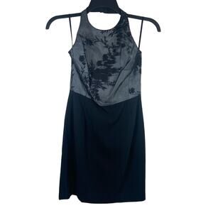 Vintage Kay Unger Lace‎ Silk Halter Black Dress Women's 4 90's Y2K Whimsygoth